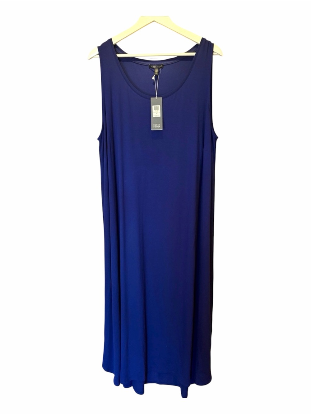 New Eileen Fisher Woman Scoop Sleeves Dress Viscose Blue Size 2X NWT